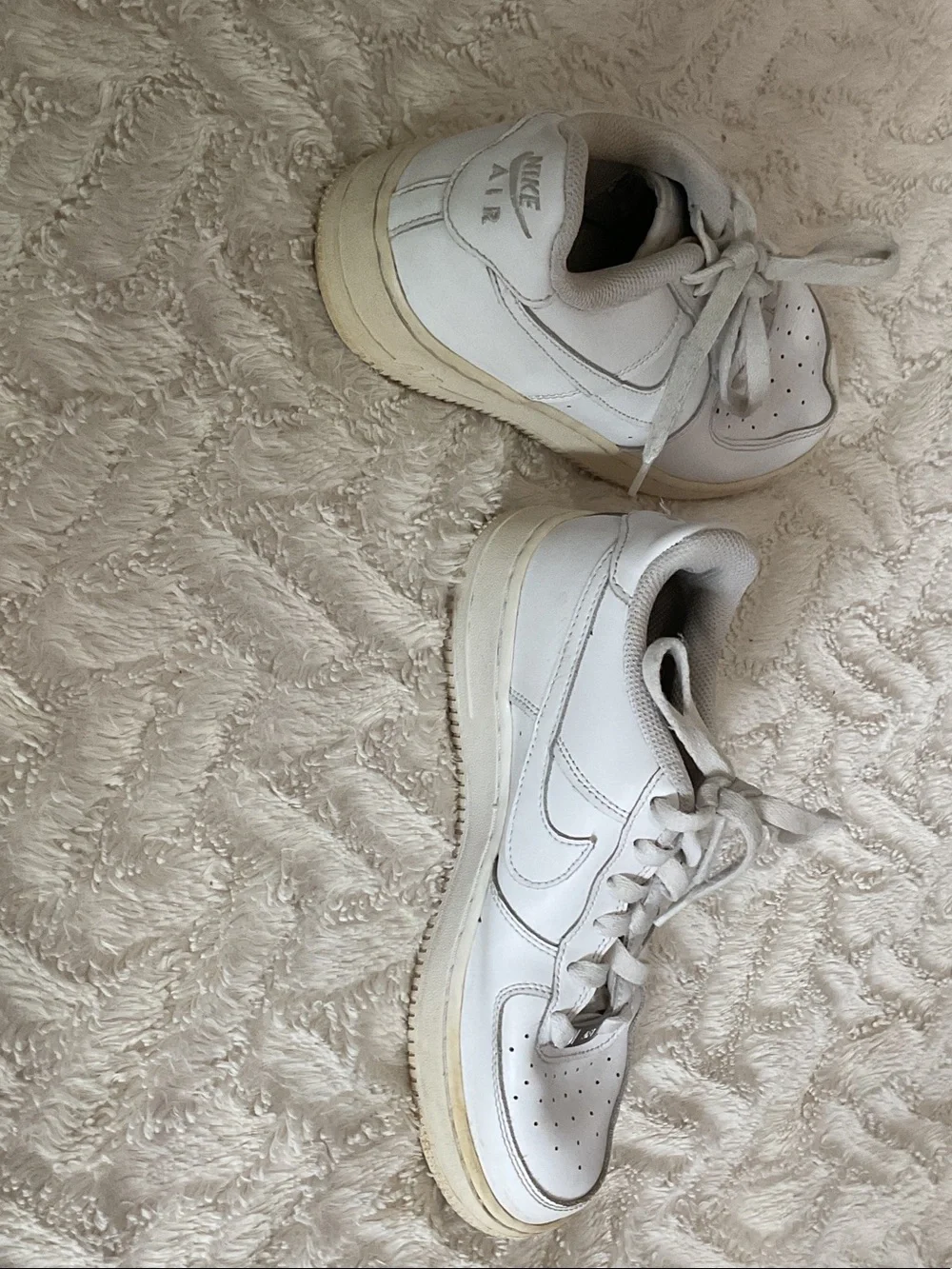 Nike White Low-Top Leather Sneakers with Off-White Sole